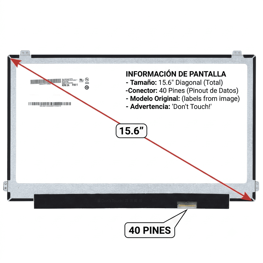 PANTALLA  DE LAPTOP 15.6" 40 PINES CON BORDE 4K UHD (3840 × 2160)